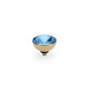 QUDO Ringaufsatz BOTTONE 11,5  mm gold AQUAMARINE