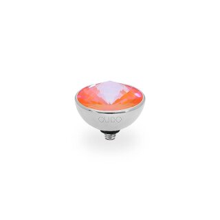 QUDO Ringaufsatz BOTTONE 13 mm silber ORANGE GLOW DELITE