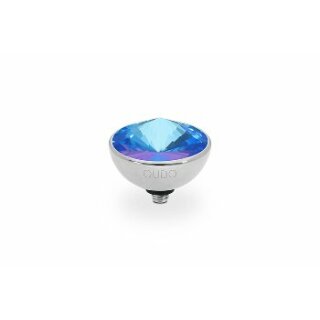 QUDO Ringaufsatz BOTTONE 13 mm silber ROYAL BLUE DELITE