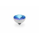 QUDO Ringaufsatz BOTTONE 13 mm silber ROYAL BLUE DELITE
