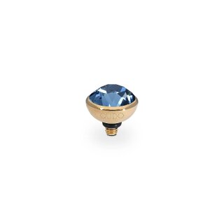 QUDO Ringaufsatz BOTTONE 10 mm gold DENIM BLUE