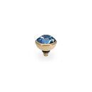 QUDO Ringaufsatz BOTTONE 10 mm gold DENIM BLUE
