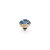 QUDO Ringaufsatz BOTTONE 10 mm gold DENIM BLUE