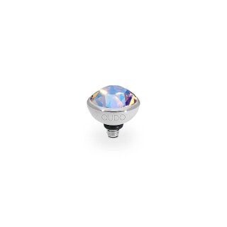 QUDO Ringaufsatz BOTTONE 10 mm silber LIGHT COLORADO TOPAZ SHIMMER