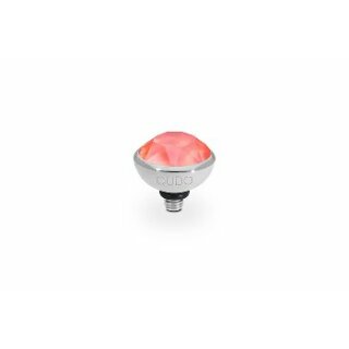 QUDO Ringaufsatz BOTTONE 10 mm silber LIGHT CORAL