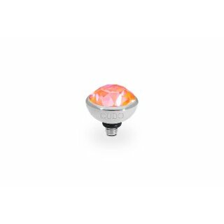 QUDO Ringaufsatz BOTTONE 10 mm silber ORANGE GLOW DELITE