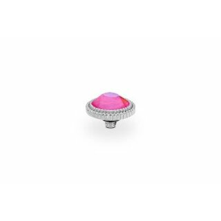 QUDO Ringaufsatz FABERO flat silber 10 mm LOTUS PINK DELITE
