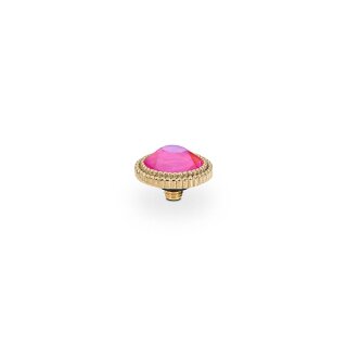 QUDO Ringaufsatz FABERO flat gold 10 mm LOTUS PINK DELITE