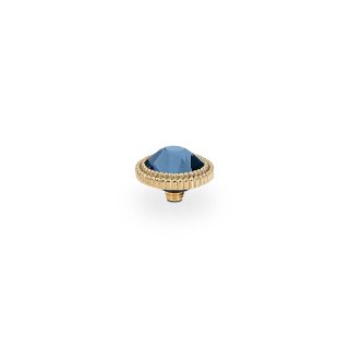 QUDO Ringaufsatz FABERO flat gold 10 mm DENIM BLUE