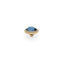 QUDO Ringaufsatz FABERO flat gold 10 mm DENIM BLUE