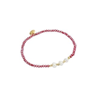 biba Armband Crystal mit Süßwasserperlen - rot