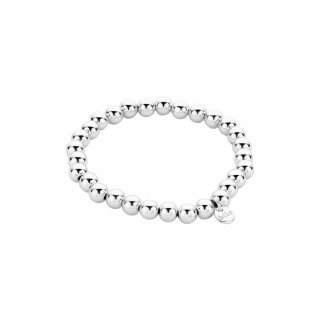 biba Armband Metall silber Perlen 7 mm