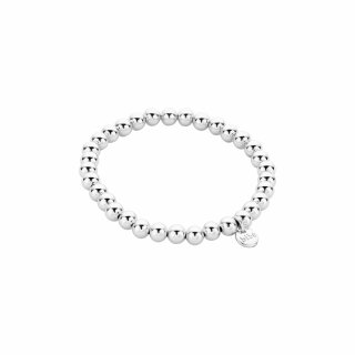 biba Armband Metall silber Perlen 6 mm
