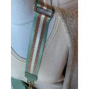 Crossbag / Bauchtasche aus Leder mit breitem Gurt & goldfarbenen Details - Grün