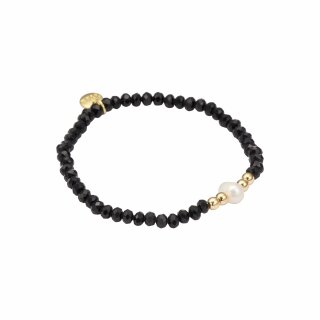 biba Armband Crystal mit Süßwasserperle - Schwarz