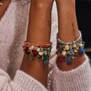 biba Armband Crystal Schwarz mit Anhängern goldfarben