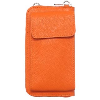 Portemonnaie-/Handytasche aus Leder - orange