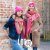 Dreiecksschal NINA - Camel/Pink