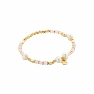 biba Armband goldfarben mit Süßwasserperlen - Crystal rosa