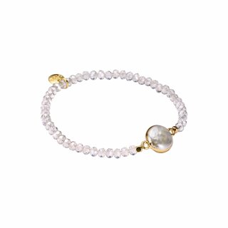 biba Armband Crystal mit flacher großer Perle - Zartlila