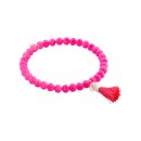 biba Armband Crystal Pink mit Anhänger silberfarbig