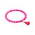 biba Armband Crystal Pink mit Anhänger silberfarbig