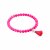 biba Armband Crystal Pink mit Anhänger silberfarbig