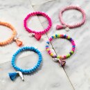 biba Armband Crystal Bunt mit Anhänger silberfarbig