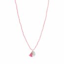 biba lange Kette Crystal Rosa Anhänger silberfarbig
