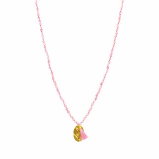 biba lange Kette Crystal Rosa Anhänger goldfarbig