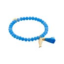 biba Armband Crystal Blau mit Anhänger Fisch goldfarbig