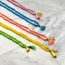 biba lange Kette Crystal Blau Anhänger goldfarbig