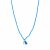 biba lange Kette Crystal Blau Anhänger silberfarbig