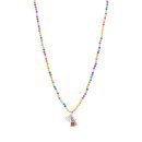 biba lange Kette Crystal Bunt Anhänger silberfarbig