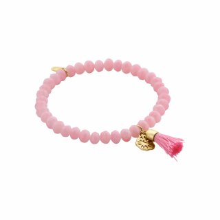 biba Armband Crystal Rosa mit Anhänger goldfarbig