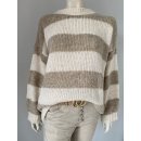 Lässiger Strickpullover in toller Farbkombi - Beige/Taupe