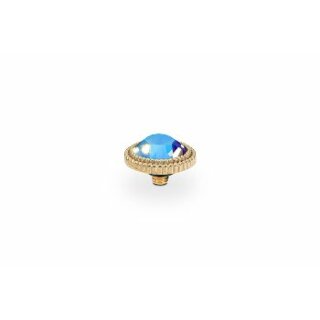 QUDO Ringaufsatz FABERO flat gold 10 mm BLACK DIAMOND SHIMMER