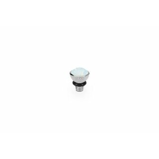 QUDO Ringaufsatz BOTTONE 5 mm silber WHITE OPAL