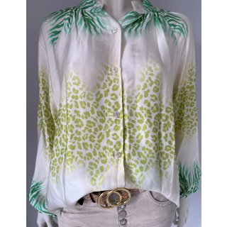 Stilvolle Bluse in tollem Schnitt und sehr schönen Farben - Grün/Hellgrün