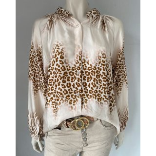 Stilvolle Bluse in tollem Schnitt und sehr schönen Farben - Braun/Taupe