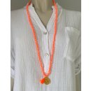 biba lange Kette Crystal Orange Anhänger goldfarbig