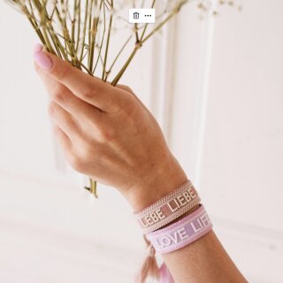 Statement Armband LOVE LIFE rosa