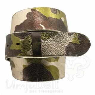 UMJUBELT Wechselgürtel für Wechselschnalle CAMOUFLAGE LIGHT GOLD 85