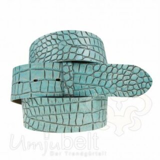 UMJUBELT Wechselgürtel für Wechselschnalle NIL-CROCO TÜRKIS 90