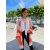 Oversize Strickjacke COPENHAGEN - Beige-Orange L/XL
