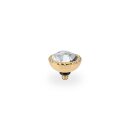 QUDO Ringaufsatz BOCCONI 11 mm gold CRYSTAL