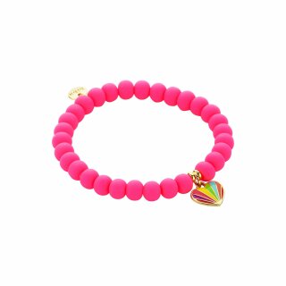 biba Armband mit Anhänger Herz - Neonpink