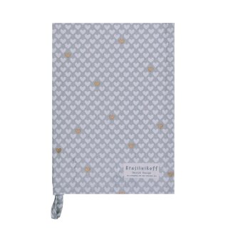 KRASILNIKOFF Geschirrtuch HAPPY HEARTS / Herzen Grau