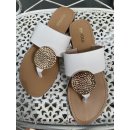 MOOW Sandalette / Flip Flop - Weiß mit Gold