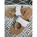 MOOW Sandalette / Flip Flop - Weiß mit Gold